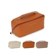 Luxtrada Travel Cosmetic Bag Large Capacity Portable PU Leather Makeup Bag with Handle and