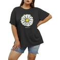 thumbnail image 2 of XCHQRTI Daisy T Shirts Women Plus Size Graphic Tshirts Casual Short Sleeve Oversized Tee, 2 of 7