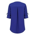 thumbnail image 6 of Breezora Elegant Women's V Neck Chiffon Blouse Soft Flowy Long Sleeve Pullover Top Lightweight Wrinkle Resistant For Work And Special Occasions XXL Size Blue, 6 of 9