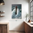 thumbnail image 3 of Elephant Stock Storm At La Jument Lighthouse Wall Art - Vertical Canvas Wall Art - Living Room Wall Decor - Nautical Canvas - Teal And Blue Decor - 26" x 39", 3 of 8