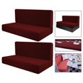 thumbnail image 6 of AMLESO 4Pcs Camper Cushion Covers RV Seat Covers Comfort Breathable Bench Covers RV Stretch Sofa Seat Slipcovers Furniture Protector Red, 6 of 10