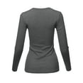 thumbnail image 3 of A2Y Women's Basic Solid Long Sleeve Crew Neck Fitted Thermal Top Shirt Charcoal XL, 3 of 6