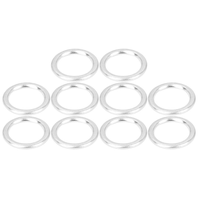 10pcs Durable M14 Silver Tone Oil Drain Plug Gaskets Replacement for Audi N-013-815-7