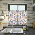 thumbnail image 4 of Yayeee Kitchen Curtains Tier Pair Light Filtering 27"x36" Rod Pocket Short Cafe Window Panel, Purple Wildflower Pattern, 4 of 7