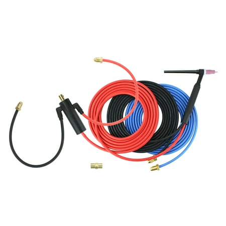 

20F Series - 250 Amp - Water Cooled - Flexible Head TIG Torch - 25 feet 3-Piece Cable - INLINE Gas Dinse 35-70 Connector - (Welders with Gas Solenoid)