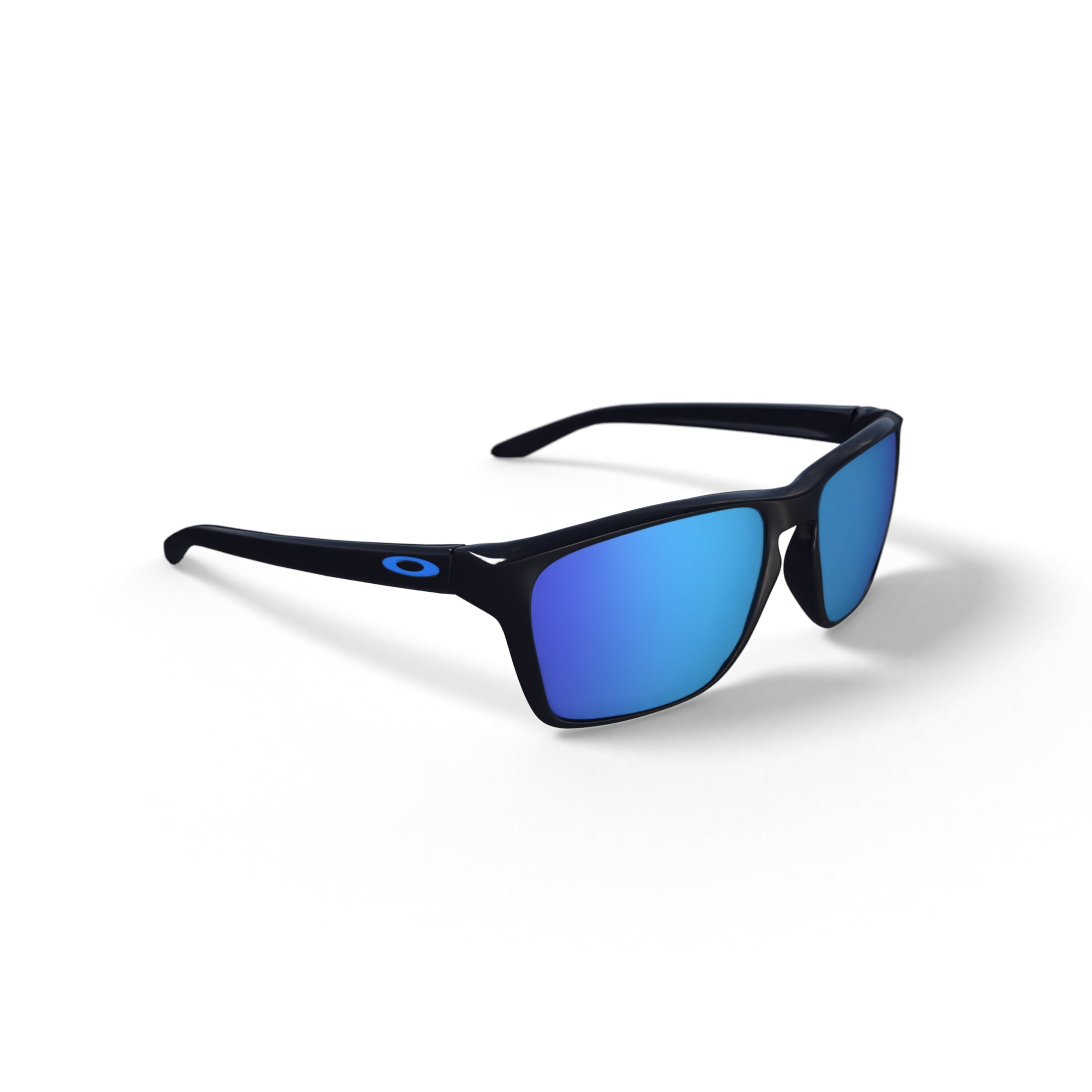 Oakley Sylas Sunglasses, Rectangular Eyeglasses with Prizm Lenses, Size 57, Black Ink/Sapphire Iridium