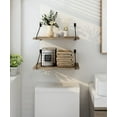 thumbnail image 4 of Afuly Deep Floating Shelves  Wall Shelf , Rustic Wood Wall Mounted Shelves 12 inch Large Hanging Shelves for Bathroom, Living Room,  Bedroom, Kitchen, Set of 2, 4 of 9