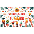 thumbnail image 2 of Colorful Design School's Out Summer Party School Holiday Vacation Banner for Kids Party Outdoor Decoration Summer Celebration, 2 of 7