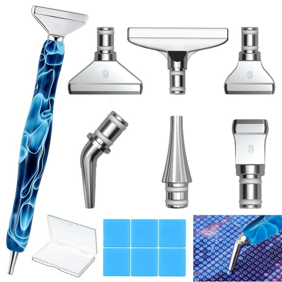 Diamond Art Painting Pens, Blue Ergonomic Diamond Painting Tools with Metal Tips, Drill Pens Accessories for 5D DIY Crafts, Nail Art, Cross Stitch, Gift for Beginners and Experts