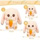 thumbnail image 4 of Bunny Stuffed Animal Soft Toy Plushie Sitting Lop Eared Easter White Rabbit with Carrot Soft Lovely Standing Plush Toys (11.8"), 4 of 4