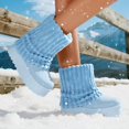 thumbnail image 3 of GJPBGK Women’s Warm Fuzzy Knit Mid-Calf Winter Snow Boots Cozy Outdoor Footwear Platform Flat Comfort Outdoor Winter Fashion Boots, 3 of 8