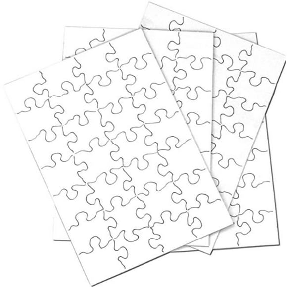 Inovart 2743 5.5 x 8 in. Puzzle-It Puzzles Blancs avec Enveloppes & 8 Puzzles par Pack&44; Blanc - 28 Pièces