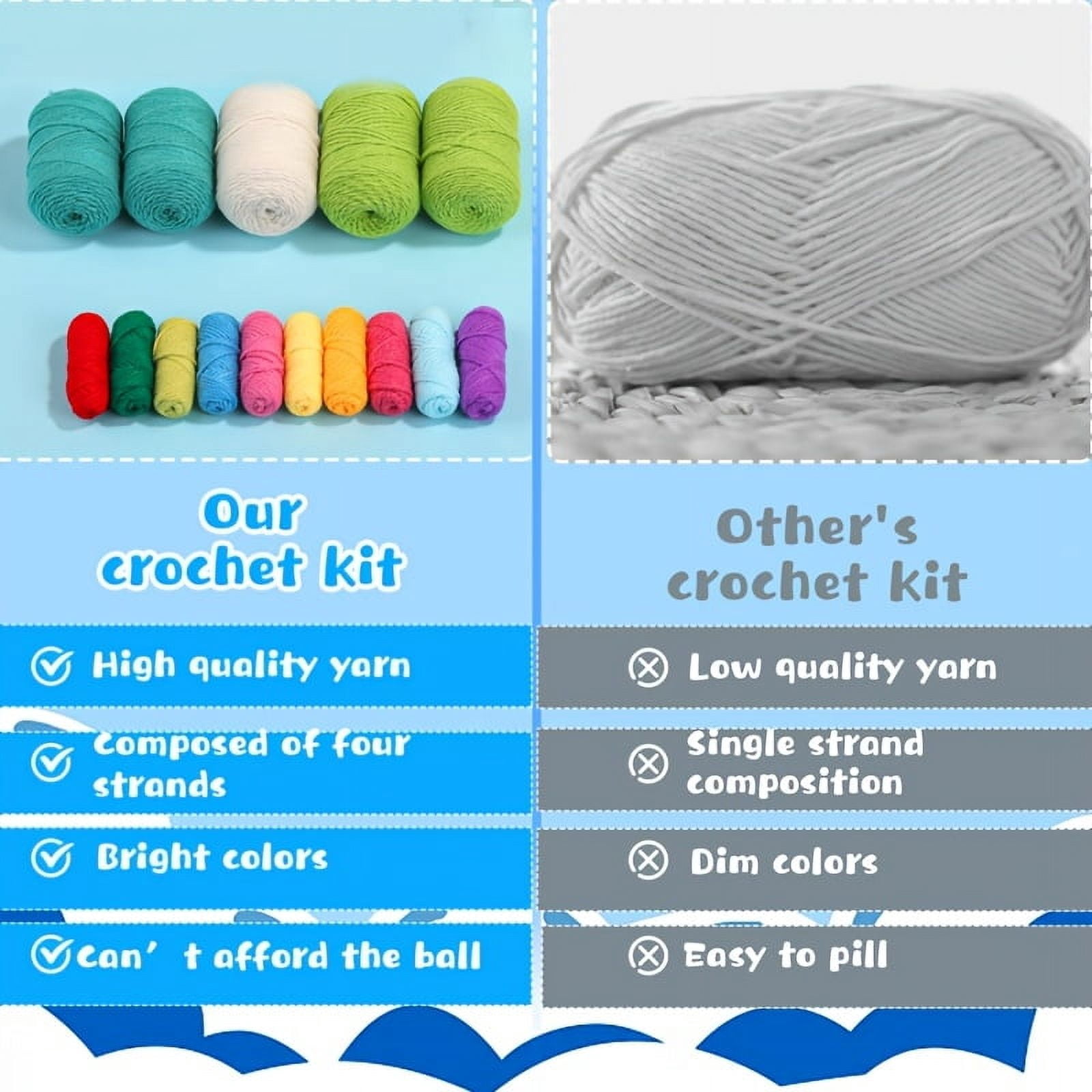 Crochet Kit for Beginners _ Turtle Crocheting Animals Kits with Step-by-Step Video Tutorials - Knitting Supplies for Adults, Crochet Hooks Yarn DIY Craft Art