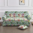 thumbnail image 1 of Elastic Stretchable Sofa Cover with Skirt Washable Furniture Protector Printed Slipcovers with Elastic Bottom for Living Room, 1 of 7