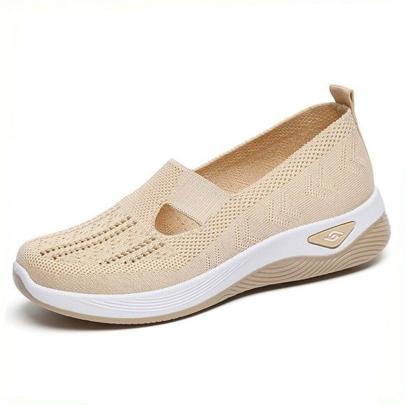 Women's Summer Fashion Mesh Womens Shoes Casual Wide Width Breathable Casual Shoes Round Womens Casual Work Shoes office Head Non Slip one Foot Stirrup Casual Sneakers