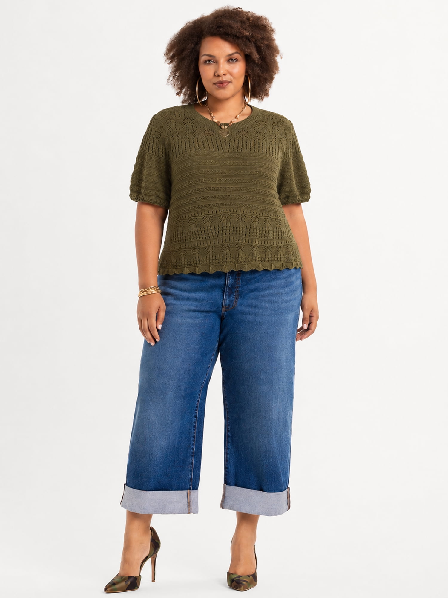 Jessica Simpson Women's Plus Size Seraphina Sweater, Sizes 0X-4X