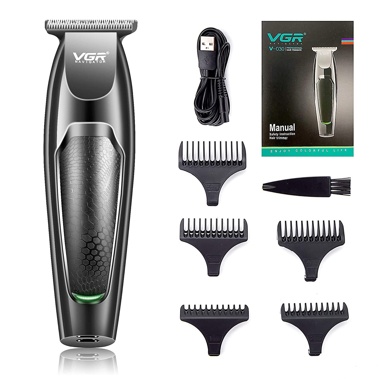VGR V-030 10W Hair Trimmer with 5 Limit Combs, USB Rechargeable, for Hair  Style Carving, Sidebums Trimming, Hair Cutting 