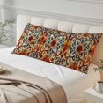 thumbnail image 4 of Burnt Orange Green Long Body Pillow Covers, Vintage Abstract Flowers Soft Breathable Throw Pillow Cases with Invisible Zipper, Decorative Pillowcase Pillows Protectors for Sofa Bed Couch 20"x60", 4 of 9