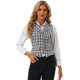 thumbnail image 1 of Chaleco a cuadros Allegra K para mujer cuello de solapa con muescas Negro L, 1 of 5