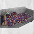 thumbnail image 6 of Hearts Soft Flannel Fleece Throw Blanket, Graphic Image of Rainbow Shade of Colors Hearts Pattern on Blue Background, Cozy Plush for Indoor and Outdoor Use, 50" x 70", Multicolor, by Ambesonne, 6 of 6