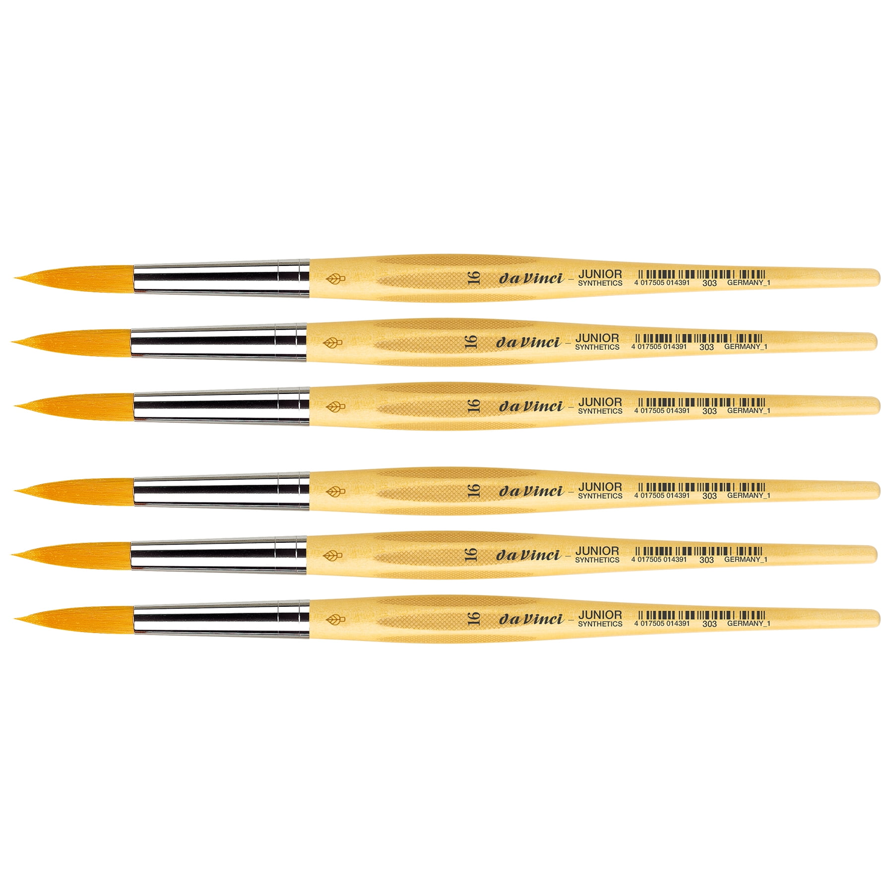 da Vinci JUNIOR Synthetics Student Brush, Synthetic, Tempera, Round, Series 303, Size 1, Pack of 6