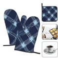 thumbnail image 4 of Kitchen Gloves Heat Insulation Pad Three Sets Of Heat Proof Waterproof Fabric Easy To Clean For Pot Cover Microwave Oven End Bowl Plate Argyle Plaid Deepskyblue_4, 4 of 8