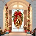 thumbnail image 3 of Cheapark 70.9x35.4 Inch Christmas Door Garland - With Bow, Bells & Pinecones for Wreath/Door Cover, Party Decor, 3 of 6
