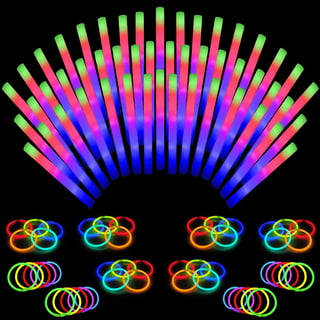 Yunsailing 120 Pack LED Foam Glow Sticks 16 Inch Colorful Glow Batons with  3 Modes Flashing Light up Stick Glow in The Dark Party Supplies for