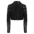 thumbnail image 4 of Alvivi Faux Leather Jacket For Women Open Front Moto Biker Coat Short PU Motorcycle Outwear Black M, 4 of 7