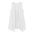 thumbnail image 4 of MDUKONU Womens Long Vests Sleeveless Draped Lightweight Open Front Cardigan Layering Vest with Side Pockets White S, 4 of 4