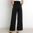 thumbnail image 4 of Pantalones de trabajo holgados, color negro, cintura elástica, estilo elegante de oficina, talla XL, 4 of 8