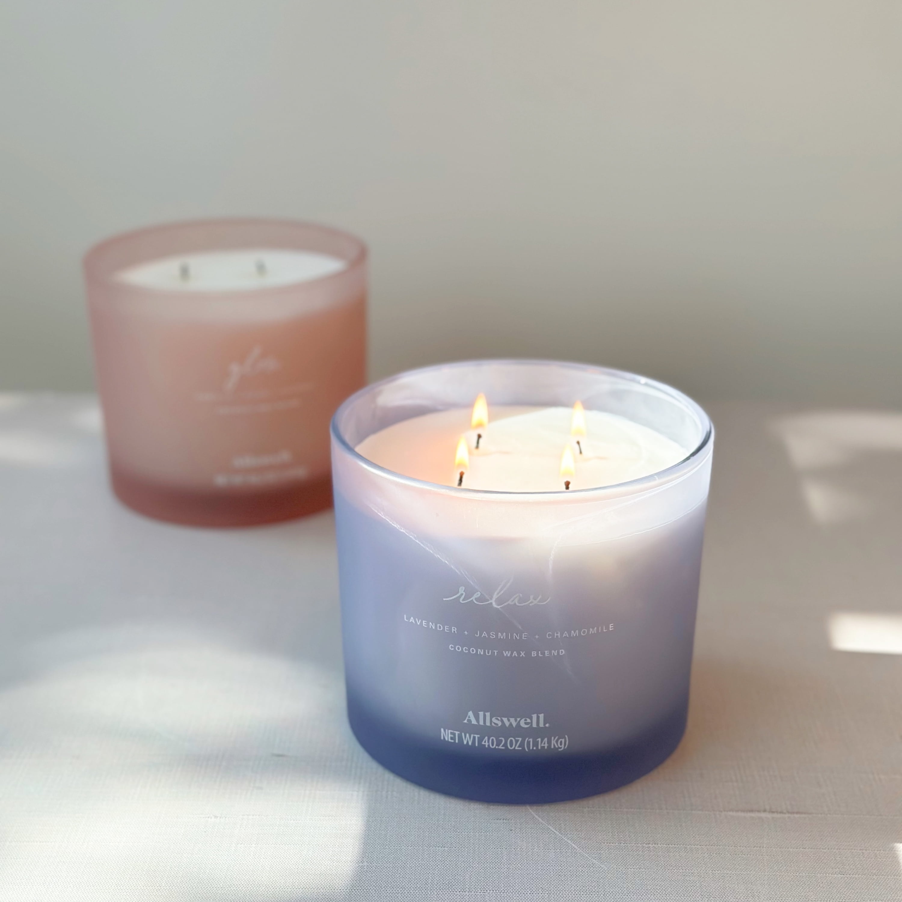 Allswell Relax (Lavender + Jasmine + Chamomile) Scented 4-Wick Spa Jar Candle 40.2oz.