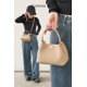 thumbnail image 3 of Bolso de mano de piel de vaca de primera capa de alta calidad con grano de lichi para mujer, informal, sencillo, de un solo hombro, tipo bandolera, novedad de 2024, 3 of 5