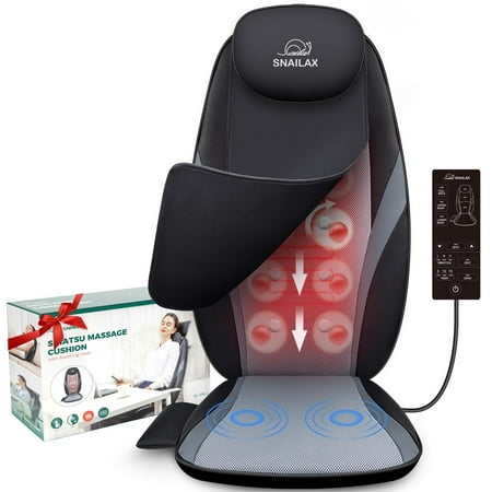 Snailax Back Massager with Heat  Electric Tissue Kneading Massage Chair Pad  Gifts