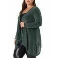thumbnail image 4 of Agnes Orinda Women's Plus Size Sparkly Cardigan Metallic Shrug Long Sleeve Shiny Sequin Party Cardigan 1X Dark Green, 4 of 6