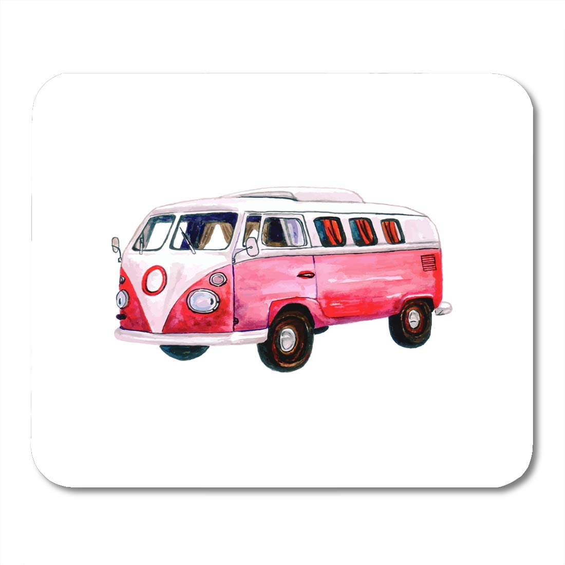 Vintage Retro Flower Power Colorful Printed Hippie Mini Bus Van