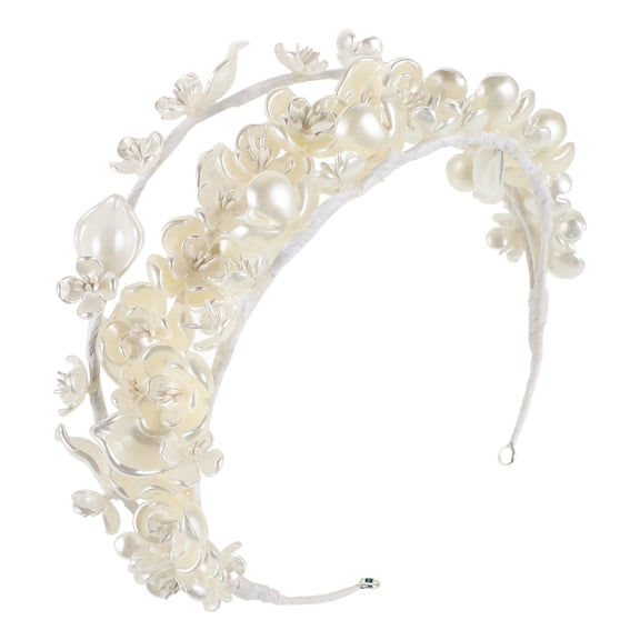 TABLZONE Elegant White Bridal Tiara Crown Durable Lightweight Wedding Headpiece for Photo Events