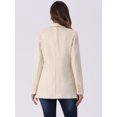 thumbnail image 3 of DARING DIVA Women's Faux Suede Blazer Lapel Collar Suit Jacket XL Beige, 3 of 6