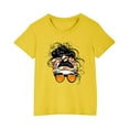 thumbnail image 2 of Sakmal Kids Clothes Boy And Girl Yellow Cotton Short Sleeve Floral 3-7y Crew Neck Daily Life Tee For Children, 2 of 5