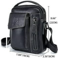 thumbnail image 2 of Genuine Leather Shoulder Bag Small Men Messenger Pack Handbag Sling Crossbody Bag Man Purse for Business, 2 of 3