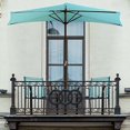 thumbnail image 1 of Pure Garden 50-145-B 9' Half Round Patio Umbrella, Blue, 1 of 9
