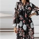 thumbnail image 5 of Vestido largo plisado con estampado floral de fiesta de vacaciones de manga larga con estampado casual para mujer Fridja  nalpqowj4925, 5 of 9