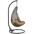 thumbnail image 2 of Modway Chaise Balançoire de Patio Extérieure avec Support en Moka Noir, 2 of 5