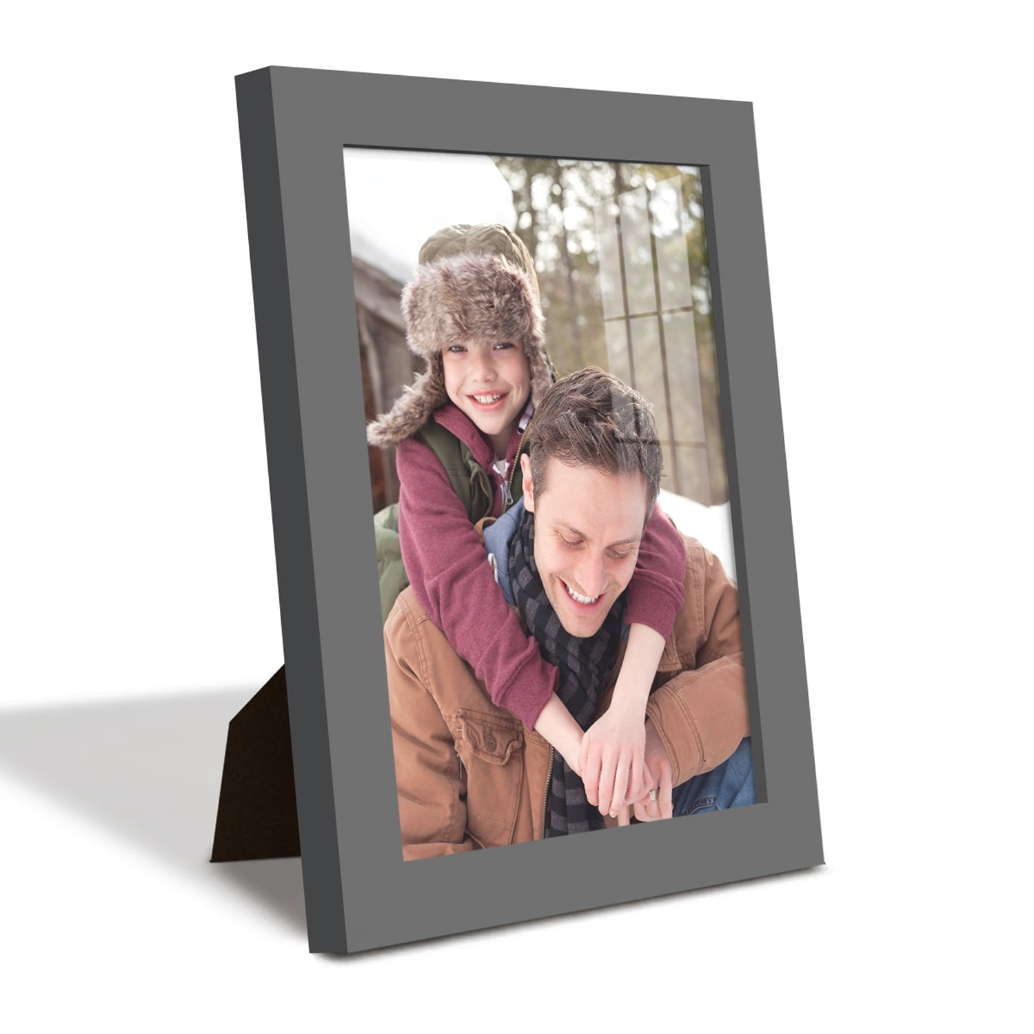Modern 6 in. x 8 in. Grey Picture Frame (Set of 2)