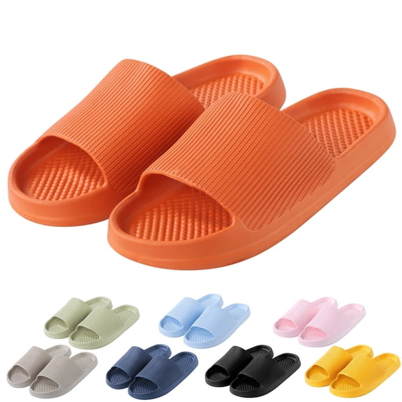 Modstep Men's Women's Shower Slides Non Slip Quick Drying Sandals Summer Beach Pool Bathroom Slippers for Indoor Outdoor Black size 9