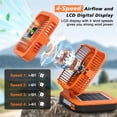 thumbnail image 3 of Solar Camping Fan with LED Light, 4000mAh Rechargeable Tent Fan, 4 Speeds, 90° Oscillation, Portable Outdoor Fan for Camping, Travel and Emergency Use, 3 of 7