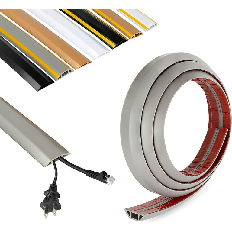 Cord Cover Floor Cable Protector - Strong Self Adhesive Floor Cord Covers  for Wires - Low Profile Extension 
