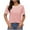 Pink, variant on PeiLuo Women's Short Sleeve Striped Color Block T - Shirts - Crewneck Loose Casual Tee Tops