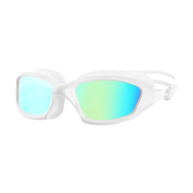 Gafas de natación con marco grande, impermeables, profesionales, sin fugas Galvanoplastia blanca