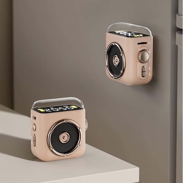 Portable Bluetooth Speaker with Magnetic Back Clip, Multi-Functional Night Light and Clock, Compact Music Player for Home and Outdoor Use, Easy Listening Anywhere